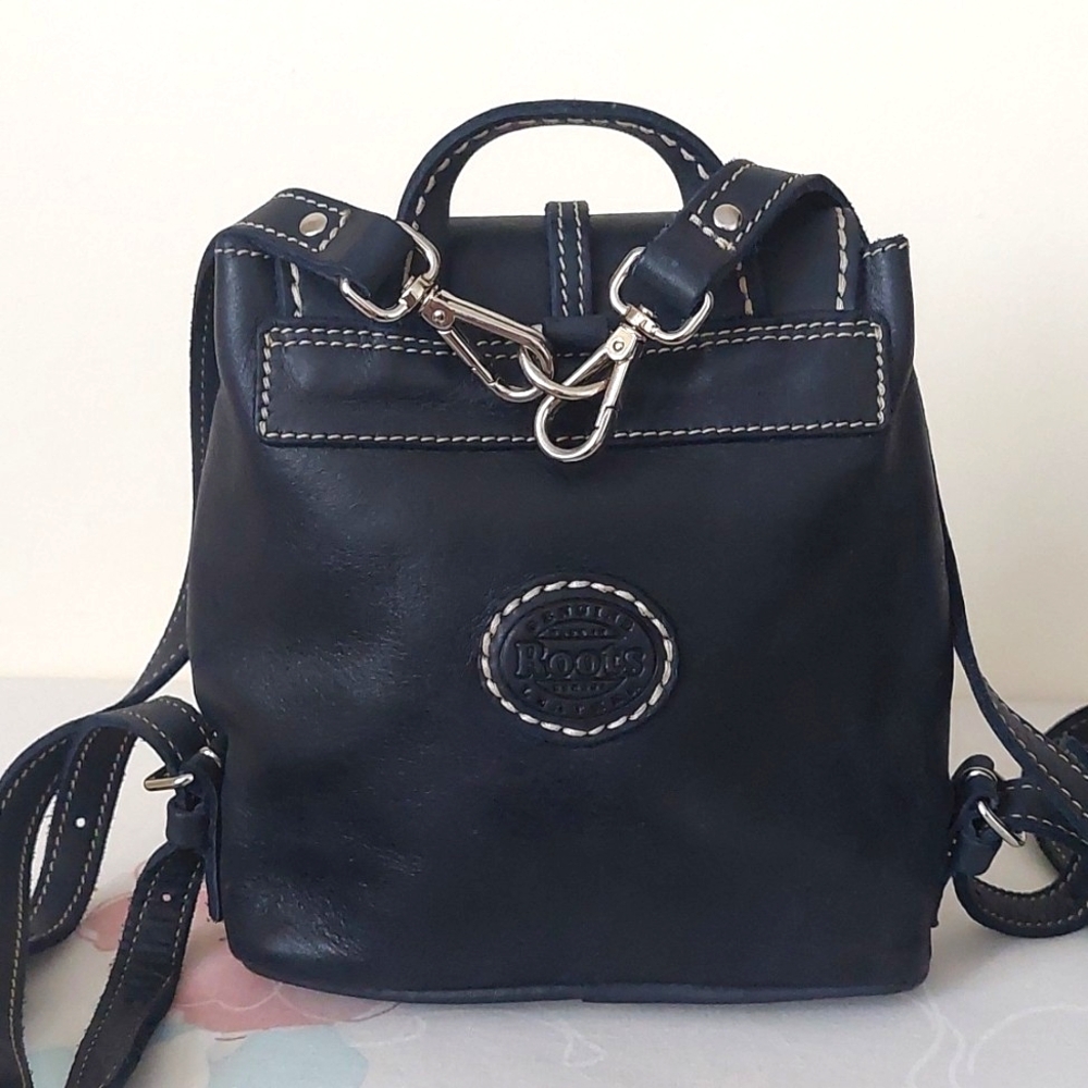 Vintage roots mini deep navy blue backpack - Picture 4 of 14